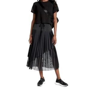 NWOT Zella pleated mesh skirt Small Black priced $89 Nordstrom Athleisure